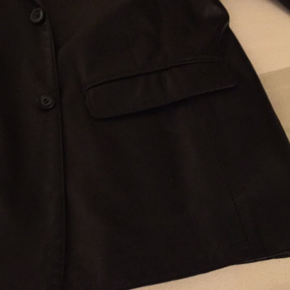 Classic Remy Leather Black 2 Button Blazer Size44 - Picture 5 of 9